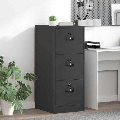 File Cabinet Cold-Rolled Steel Width 44 cm Black 106.5 cm