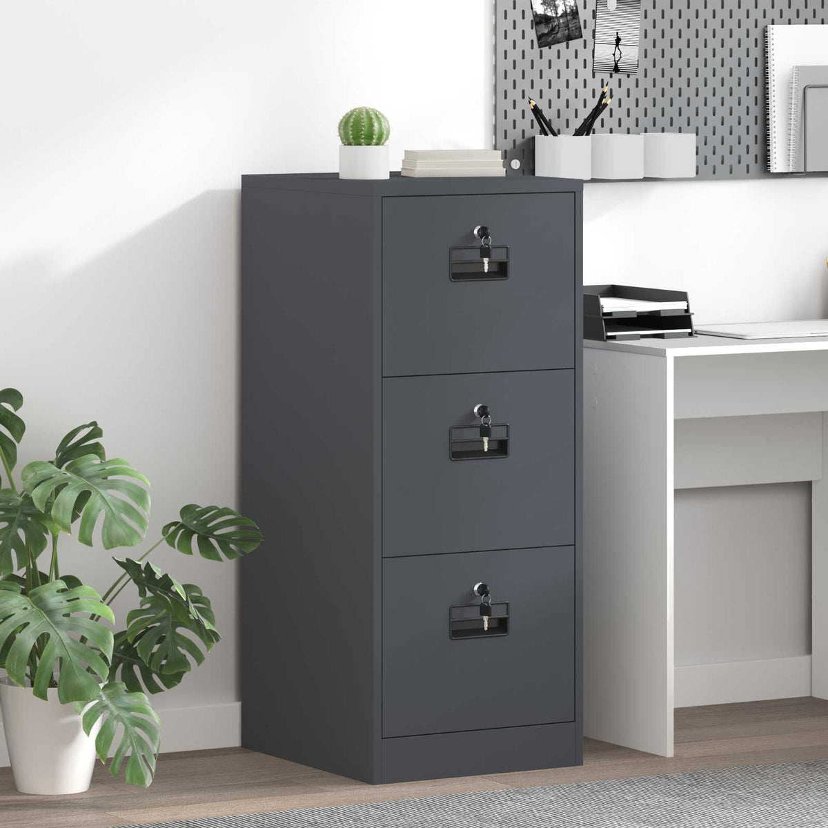 File Cabinet Cold-Rolled Steel Width 44 cm Anthracite 106.5 cm