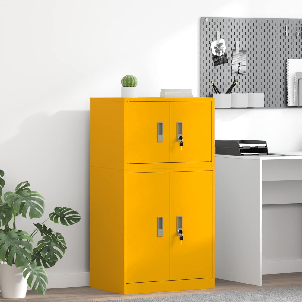 vidaXL Storage Cabinet Steel Width 60 cm Mustard Yellow