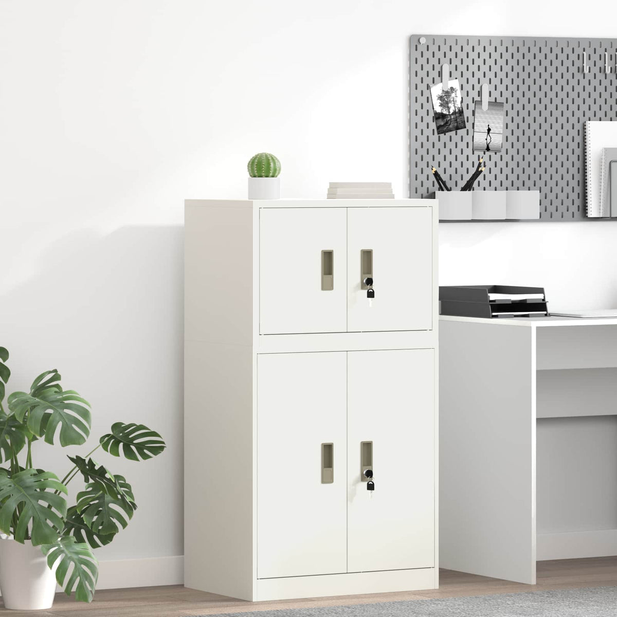 Storage Cabinet Steel Width 60 cm White 40 cm