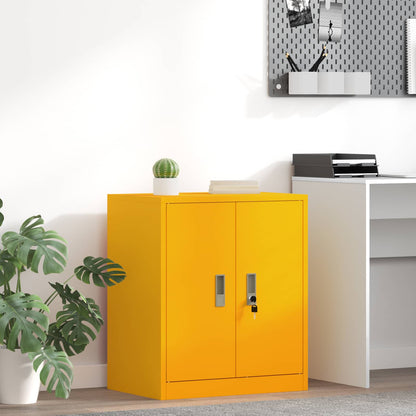 Storage Cabinet Steel Width 60 cm Mustard Yellow 70 cm