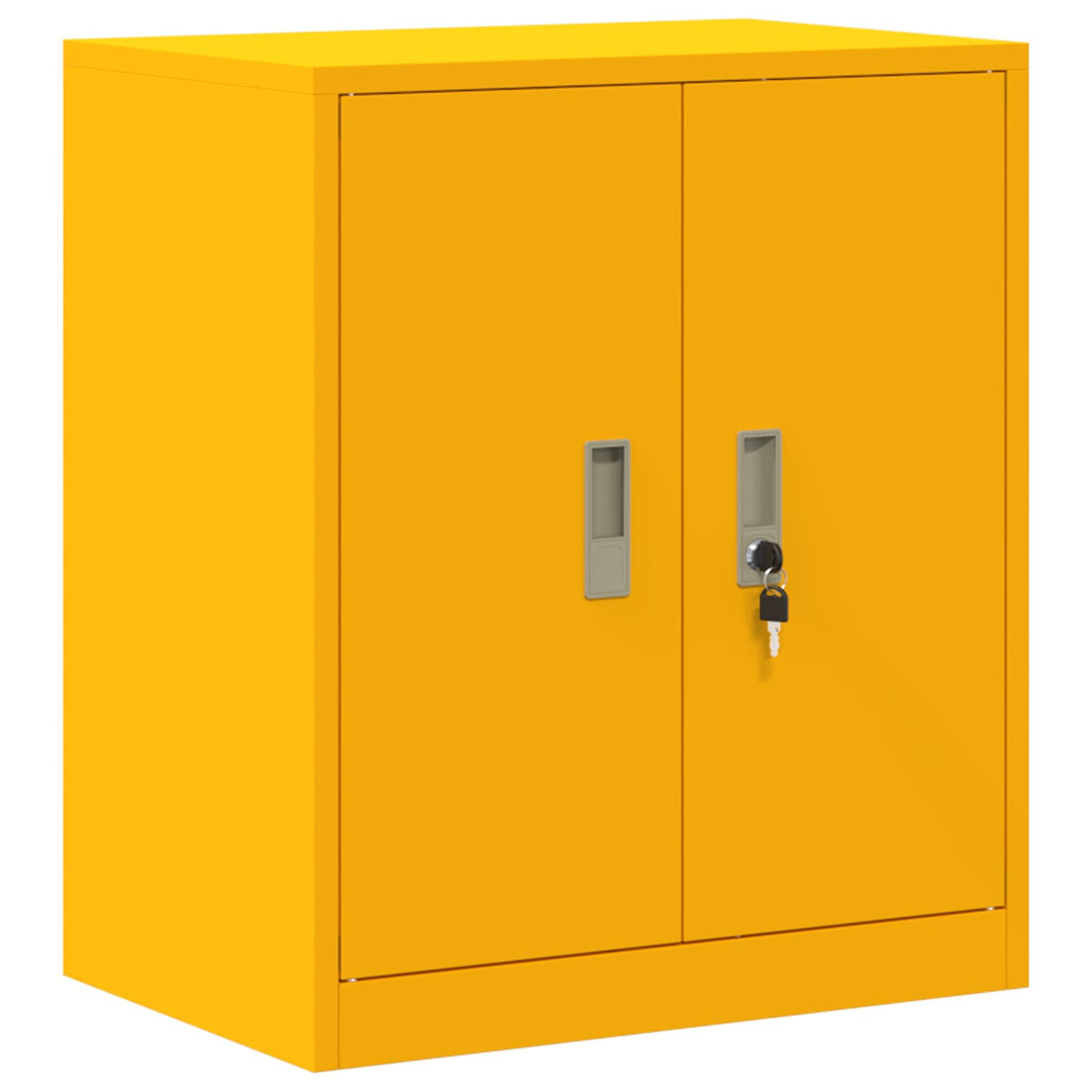 Storage Cabinet Steel Width 60 cm Mustard Yellow 70 cm
