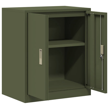 Storage Cabinet Steel Width 60 cm Olive Green 70 cm