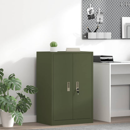 Storage Cabinet Steel Width 60 cm Olive Green 90 cm