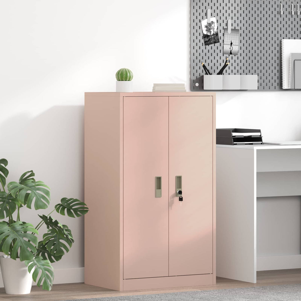 Storage Cabinet Steel Width 60 cm Pink 105 cm