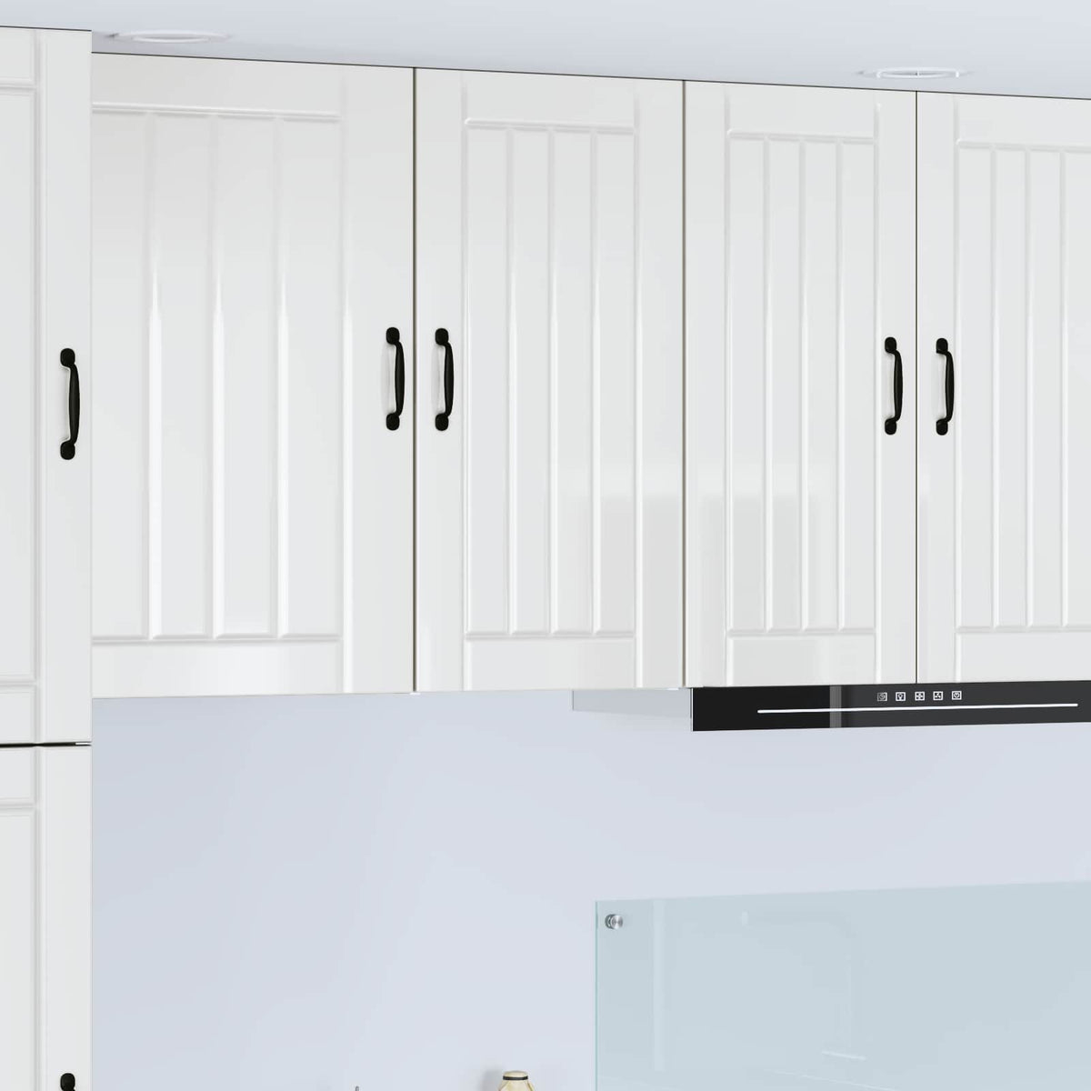 Kitchen Wall Cabinet "Lucca" Engineered Wood High Gloss White 1x wall cabinet (1 door) 40 cm wide 80 cm high