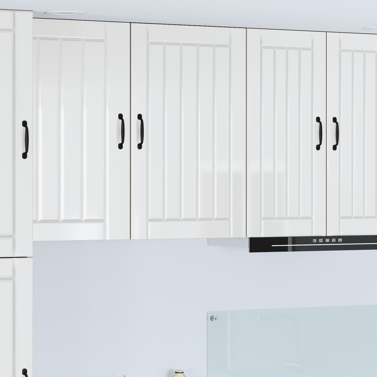 Kitchen Wall Cabinet "Lucca" Engineered Wood High Gloss White 1x wall cabinet (1 door) 50 cm wide 80 cm high
