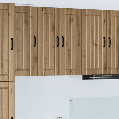 Kitchen Wall Cabinet "Lucca" Engineered Wood Artisan Oak 1x wall cabinet (2 doors) 60 cm wide 80 cm high