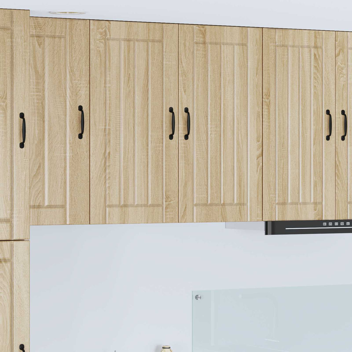 Kitchen Wall Cabinet "Lucca" Engineered Wood Sonoma Oak 1x wall cabinet (2 doors) 80 cm wide 80 cm high