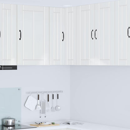 Kitchen Wall Cabinet "Lucca" Engineered Wood High Gloss White 1x wall corner cabinet 57 cm wide 80 cm high
