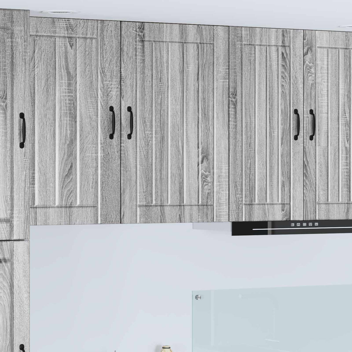 Kitchen Wall Cabinet "Lucca" Engineered Wood Grey Sonoma 1x wall cabinet (1 door) 50 cm wide 100 cm high