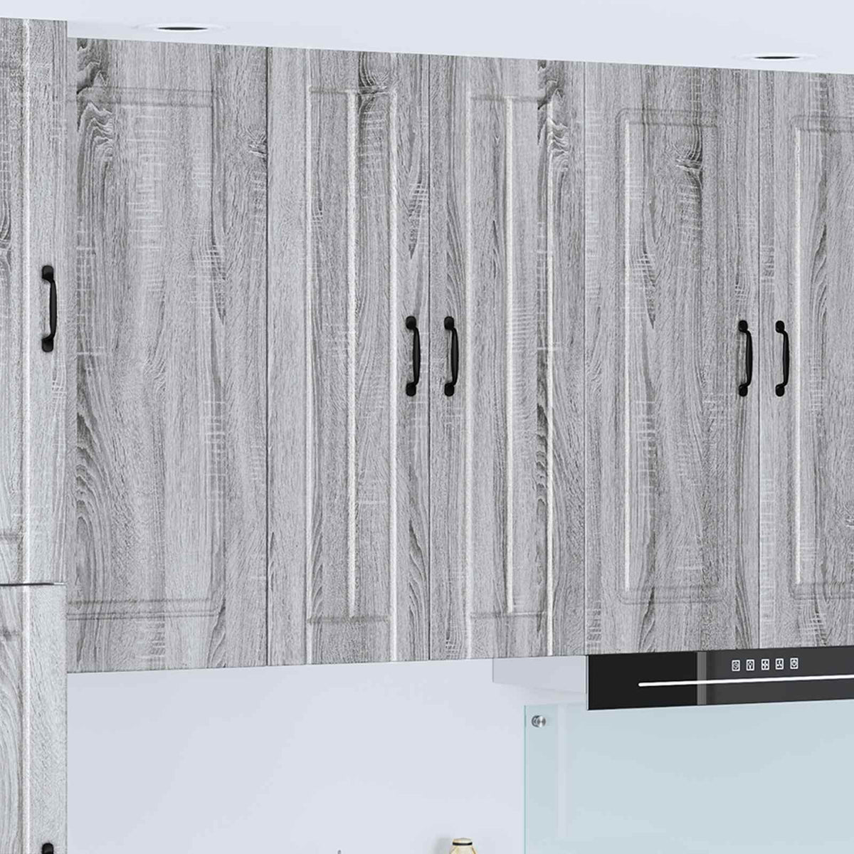 Kitchen Wall Cabinet "Lucca" Engineered Wood Grey Sonoma 1x wall cabinet (2 doors) 60 cm wide 100 cm high