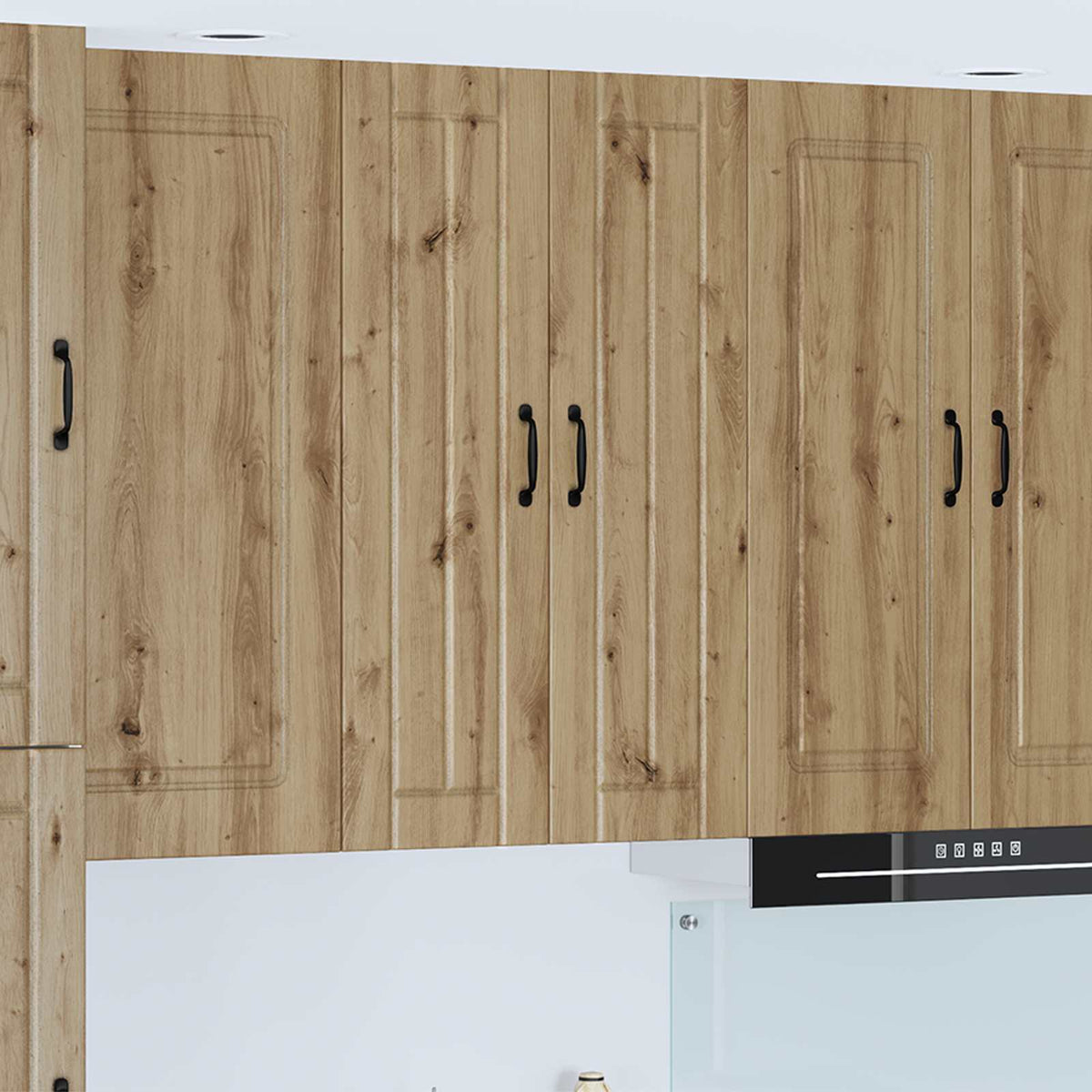 Kitchen Wall Cabinet "Lucca" Engineered Wood Artisan Oak 1x wall cabinet (2 doors) 60 cm wide 100 cm high