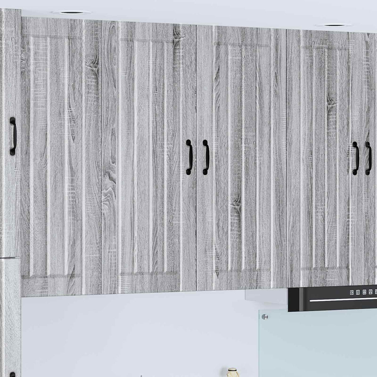 Kitchen Wall Cabinet "Lucca" Engineered Wood Grey Sonoma 1x wall cabinet (2 doors) 80 cm wide 100 cm high