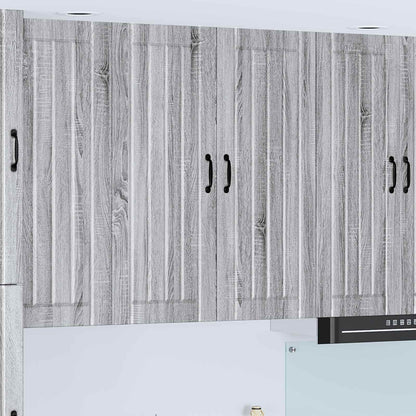 Kitchen Wall Cabinet "Lucca" Engineered Wood Grey Sonoma 1x wall cabinet (2 doors) 80 cm wide 100 cm high