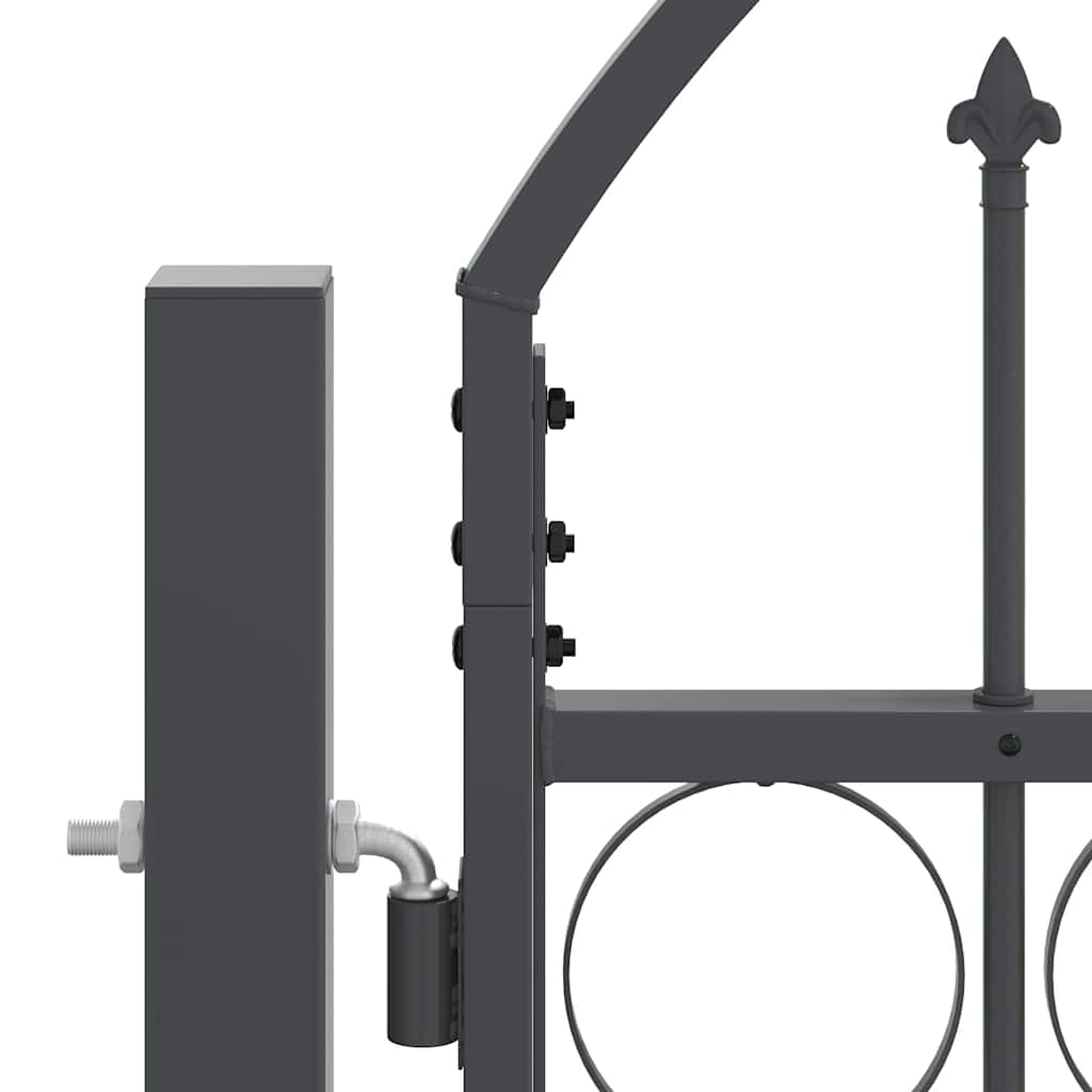 vidaXL Garden Fence Gate with Arched Top ASSEN 400 x 100 cm Steel Grey 5