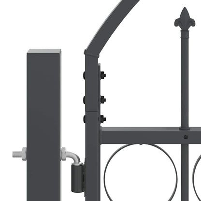 vidaXL Garden Fence Gate with Arched Top ASSEN 400 x 100 cm Steel Grey 5
