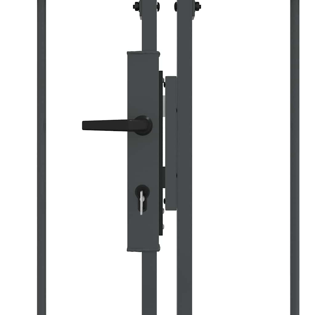 vidaXL Garden Fence Gate with Arched Top ASSEN 400 x 100 cm Steel Grey 6