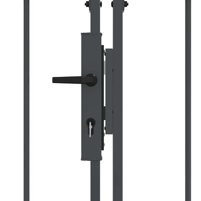 vidaXL Garden Fence Gate with Arched Top ASSEN 400 x 100 cm Steel Grey 6