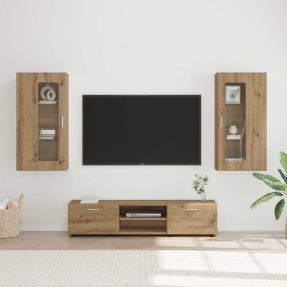 TV Cabinet Set FLORIN 3 pcs 150 x 39 x 30 cm Artisan Oak Wall cabinet +TV cabinet with 2 drawers