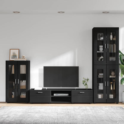 vidaXL TV Cabinet Set FLORIN 3 pcs 150 x 39 x 30 cm Black