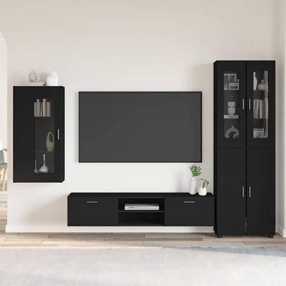 vidaXL TV Cabinet Set FLORIN 3 pcs 150 x 39 x 30 cm Black