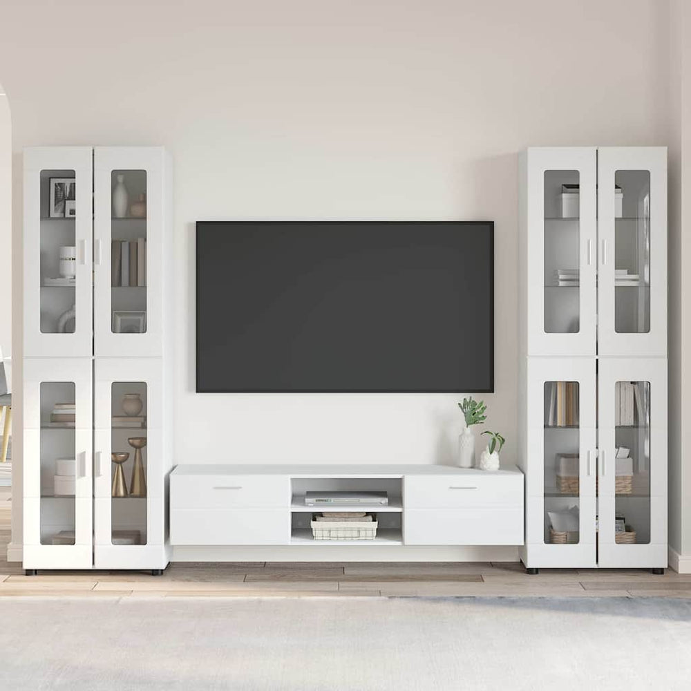 vidaXL TV Cabinet Set FLORIN 3 pcs White Engineered Wood