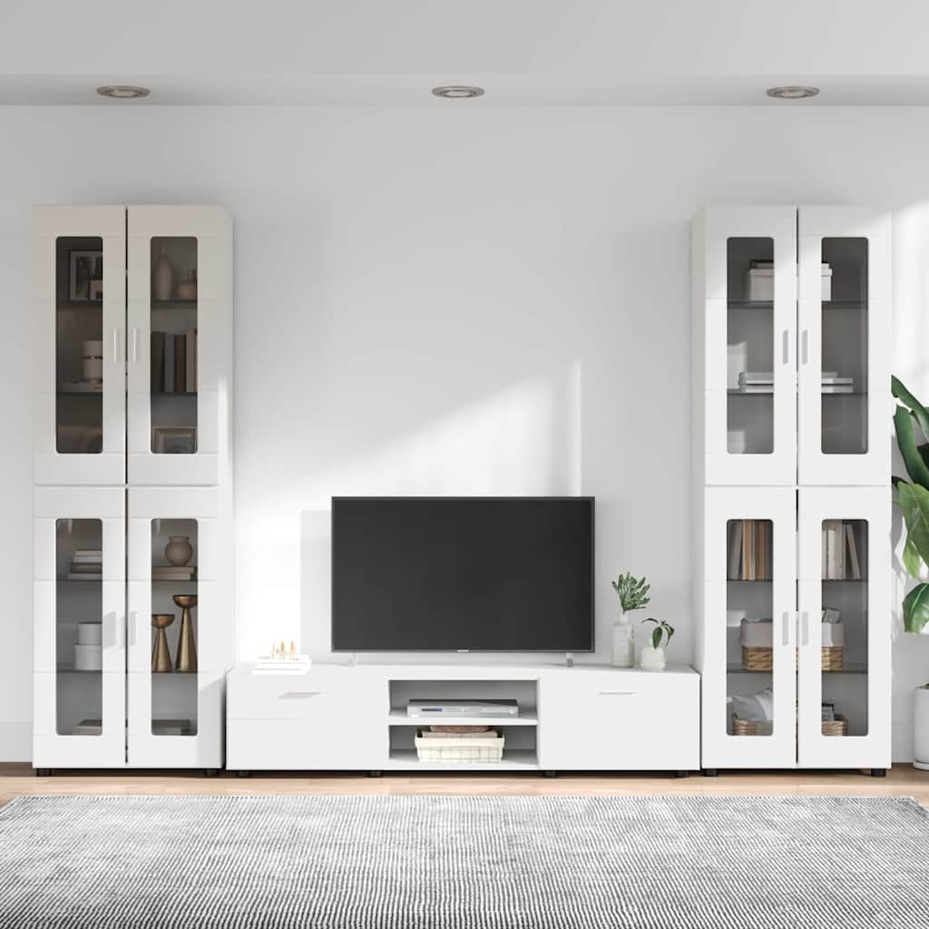 vidaXL TV Cabinet Set FLORIN 3 pcs White Engineered Wood 4