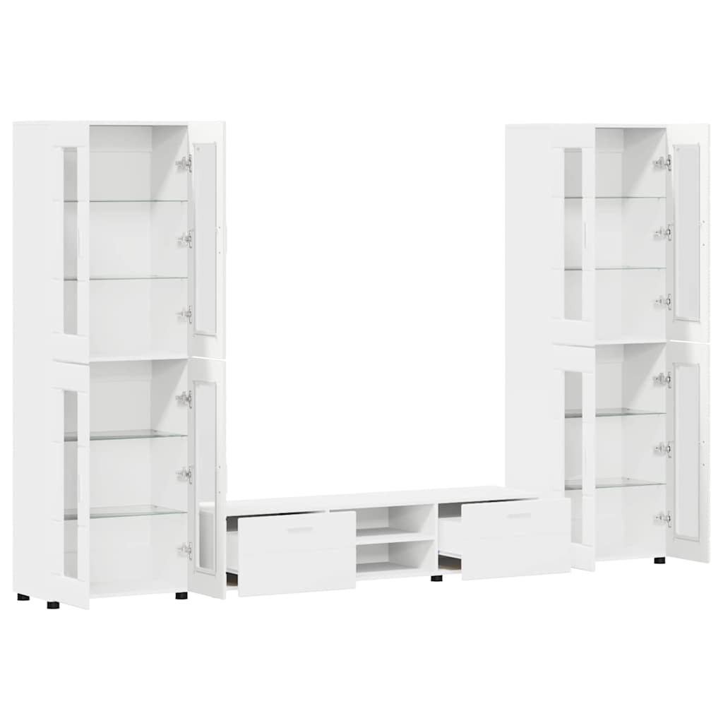 vidaXL TV Cabinet Set FLORIN 3 pcs White Engineered Wood 5
