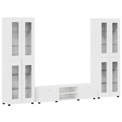 vidaXL TV Cabinet Set FLORIN 3 pcs High Gloss White Engineered Wood 2