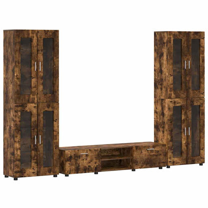 vidaXL TV Cabinet Set FLORIN 3 pcs 150 x 39 x 30 cm Smoked Oak 2