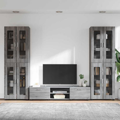 vidaXL TV Cabinet Set FLORIN 3 pcs 150 x 39 x 30 cm Grey Sonoma 4
