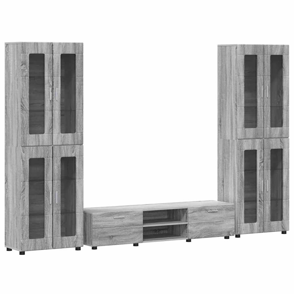 vidaXL TV Cabinet Set FLORIN 3 pcs 150 x 39 x 30 cm Grey Sonoma 2