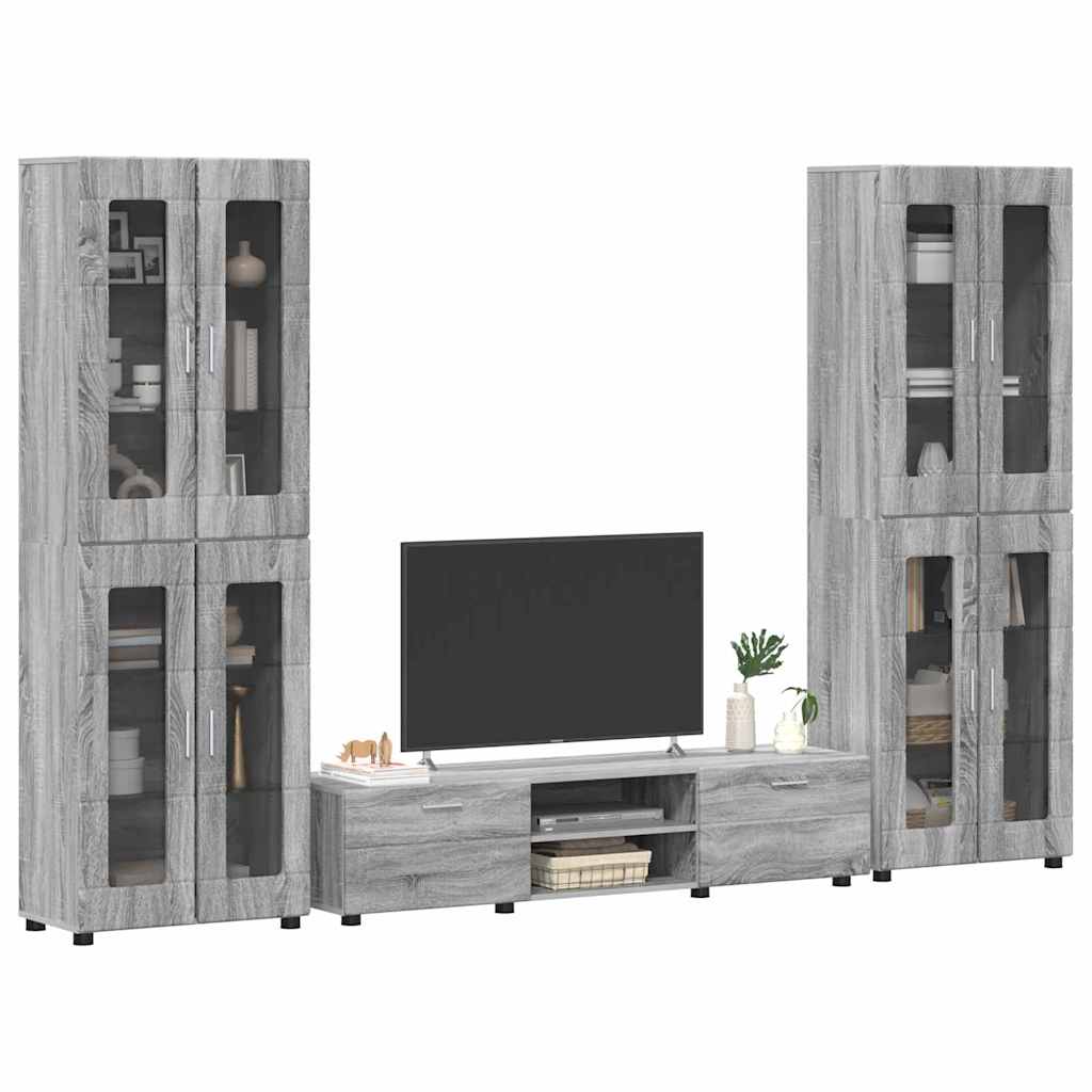vidaXL TV Cabinet Set FLORIN 3 pcs 150 x 39 x 30 cm Grey Sonoma 3