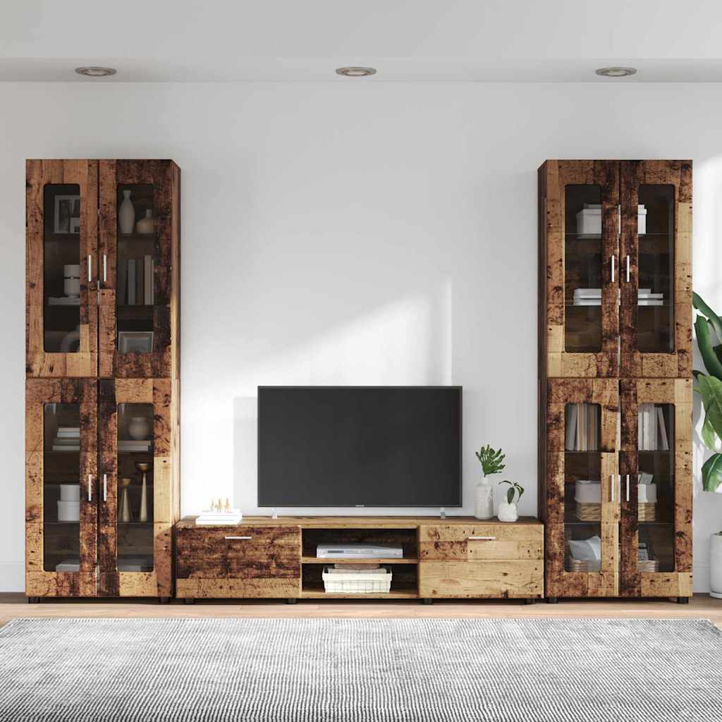 vidaXL TV Cabinet Set FLORIN 3 pcs 150 x 39 x 30 cm Old Wood 4