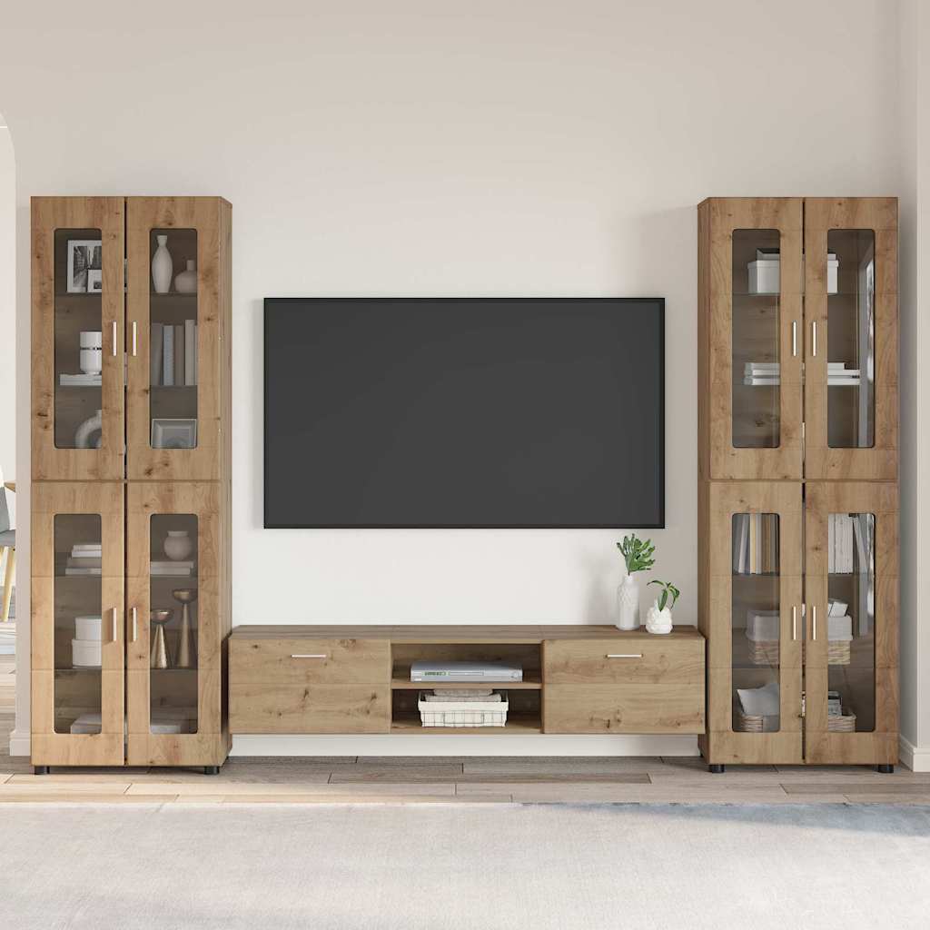vidaXL TV Cabinet Set FLORIN 3 pcs 150 x 39 x 30 cm Artisan Oak 1