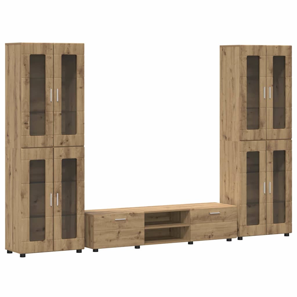 vidaXL TV Cabinet Set FLORIN 3 pcs 150 x 39 x 30 cm Artisan Oak 2