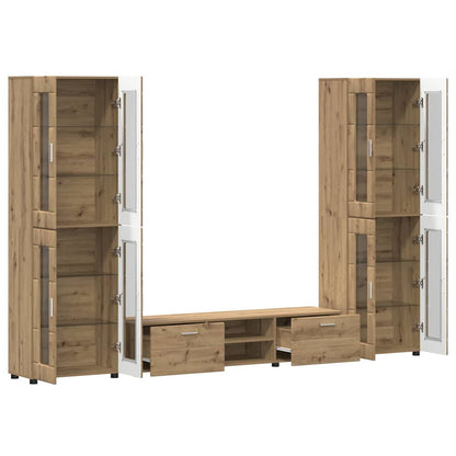 vidaXL TV Cabinet Set FLORIN 3 pcs 150 x 39 x 30 cm Artisan Oak 5