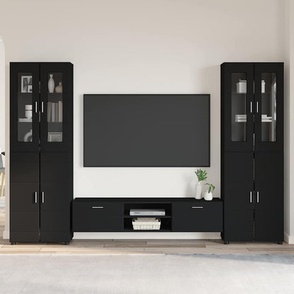 vidaXL TV Cabinet Set FLORIN 3 pcs 150 x 39 x 30 cm Black 1