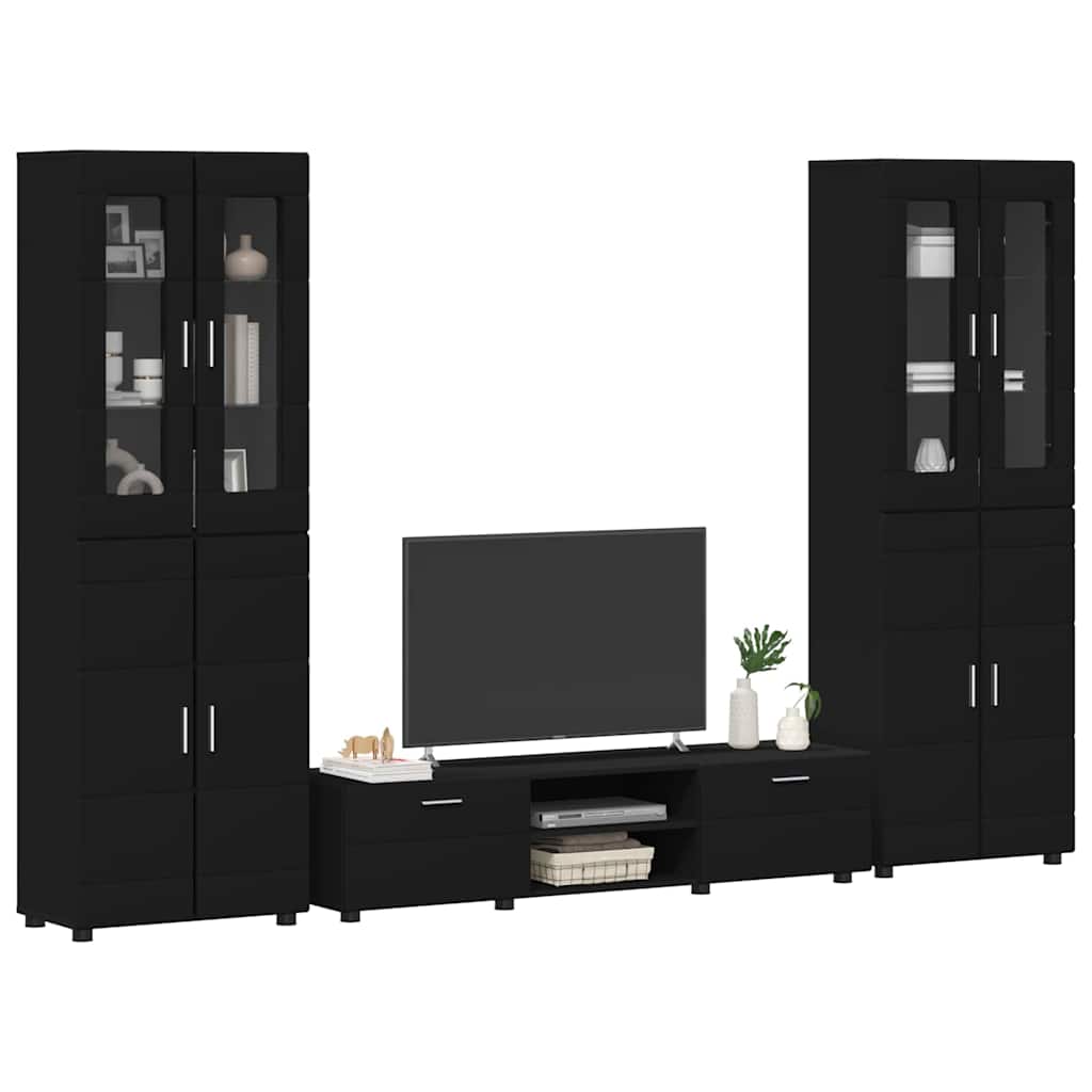 vidaXL TV Cabinet Set FLORIN 3 pcs 150 x 39 x 30 cm Black 3