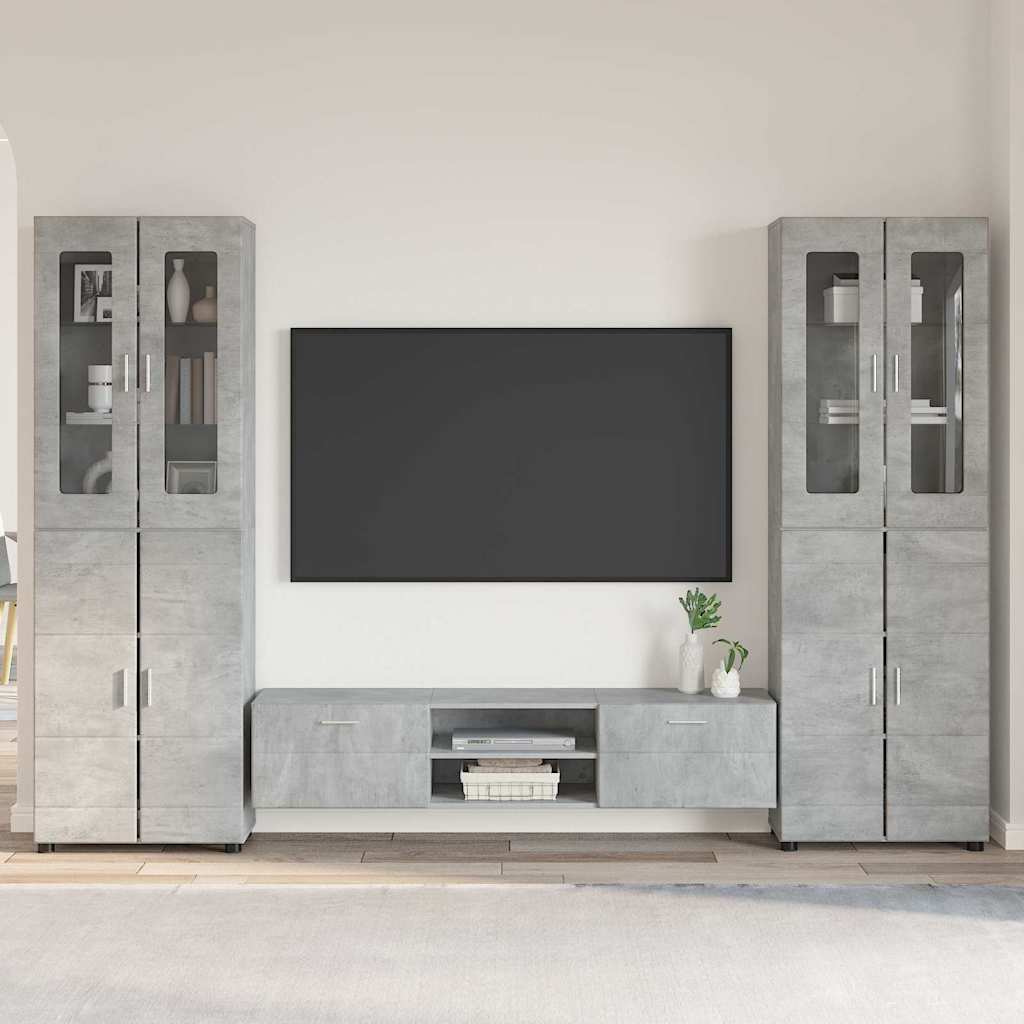 vidaXL TV Cabinet Set FLORIN 3 pcs 150 x 39 x 30 cm Concrete Grey 1