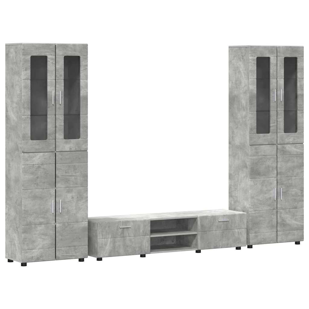 vidaXL TV Cabinet Set FLORIN 3 pcs 150 x 39 x 30 cm Concrete Grey 2
