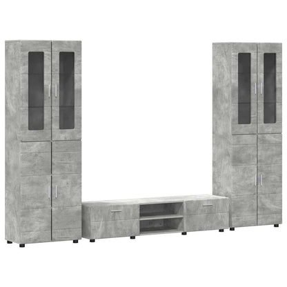 vidaXL TV Cabinet Set FLORIN 3 pcs 150 x 39 x 30 cm Concrete Grey 2