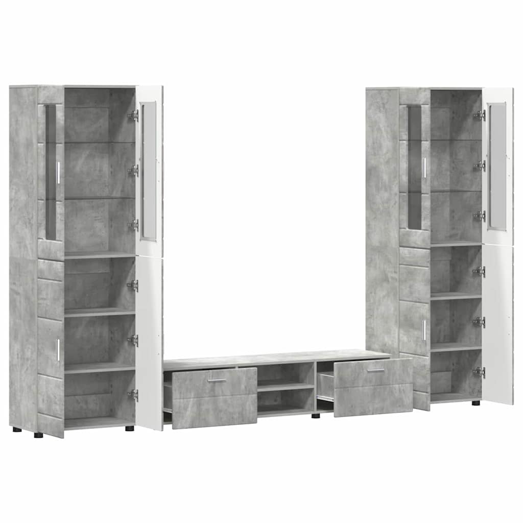 vidaXL TV Cabinet Set FLORIN 3 pcs 150 x 39 x 30 cm Concrete Grey 5