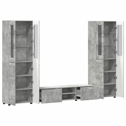 vidaXL TV Cabinet Set FLORIN 3 pcs 150 x 39 x 30 cm Concrete Grey 5