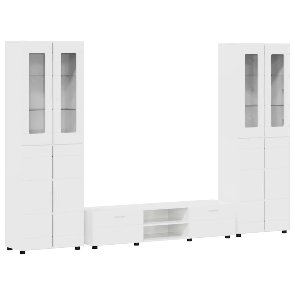 vidaXL TV Cabinet Set FLORIN 3 pcs High Gloss White Engineered Wood 2