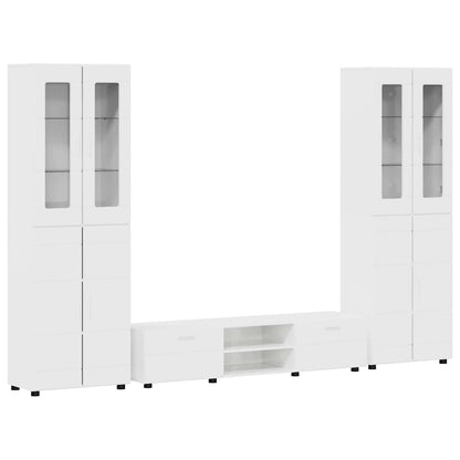 vidaXL TV Cabinet Set FLORIN 3 pcs High Gloss White Engineered Wood 2