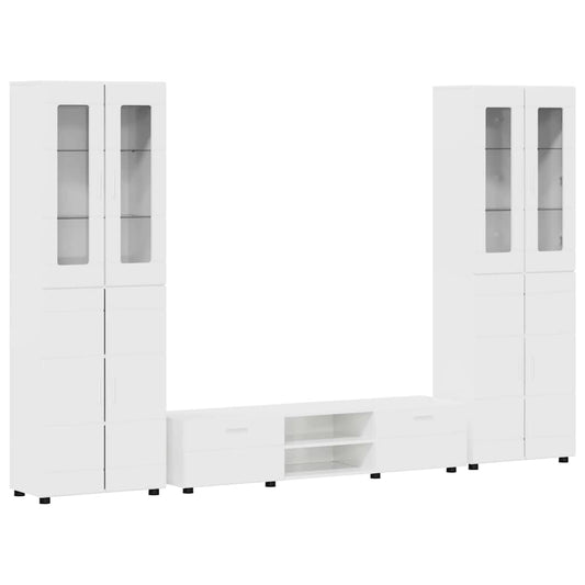 vidaXL TV Cabinet Set FLORIN 3 pcs High Gloss White Engineered Wood 2