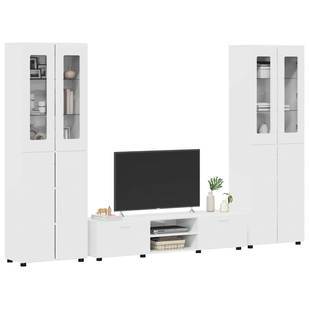 vidaXL TV Cabinet Set FLORIN 3 pcs High Gloss White Engineered Wood 3