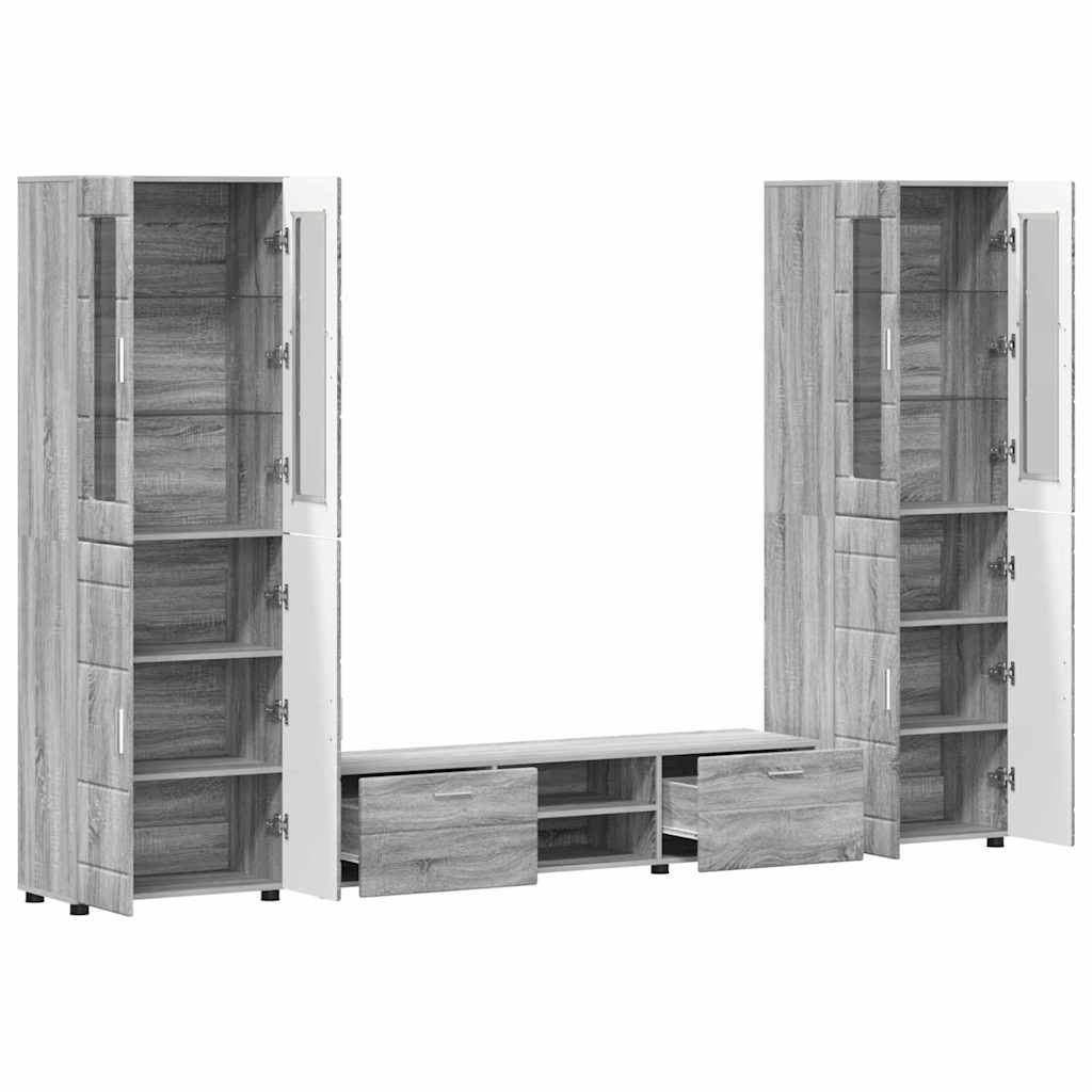 vidaXL TV Cabinet Set FLORIN 3 pcs 150 x 39 x 30 cm Grey Sonoma 5
